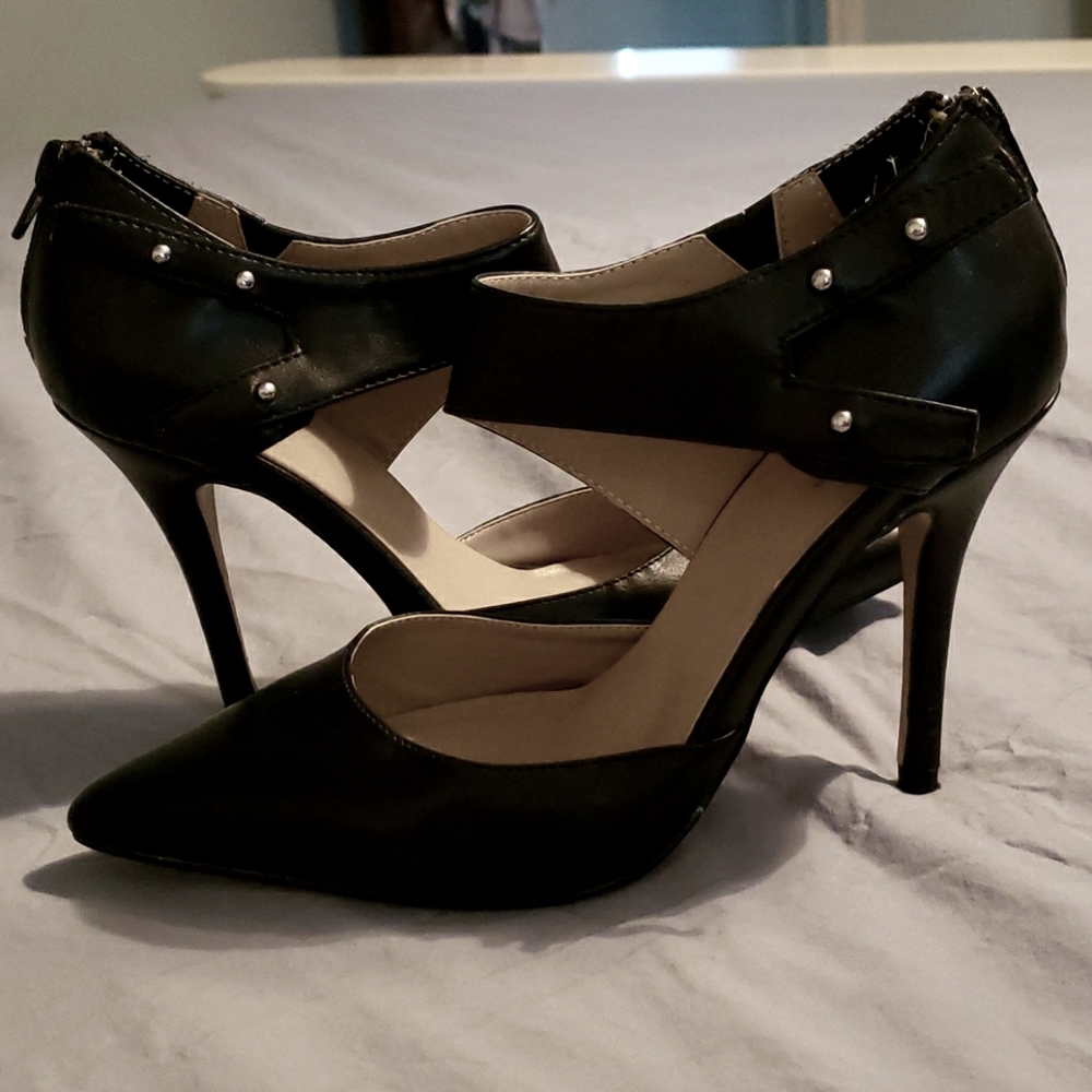 a.n.a. black zipper back black heels